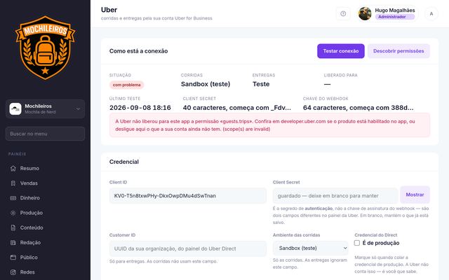 Integração Uber